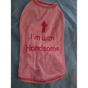 NWOT I'm With Handsome Pink Tank Dog Puppy Pet Shirt Medium